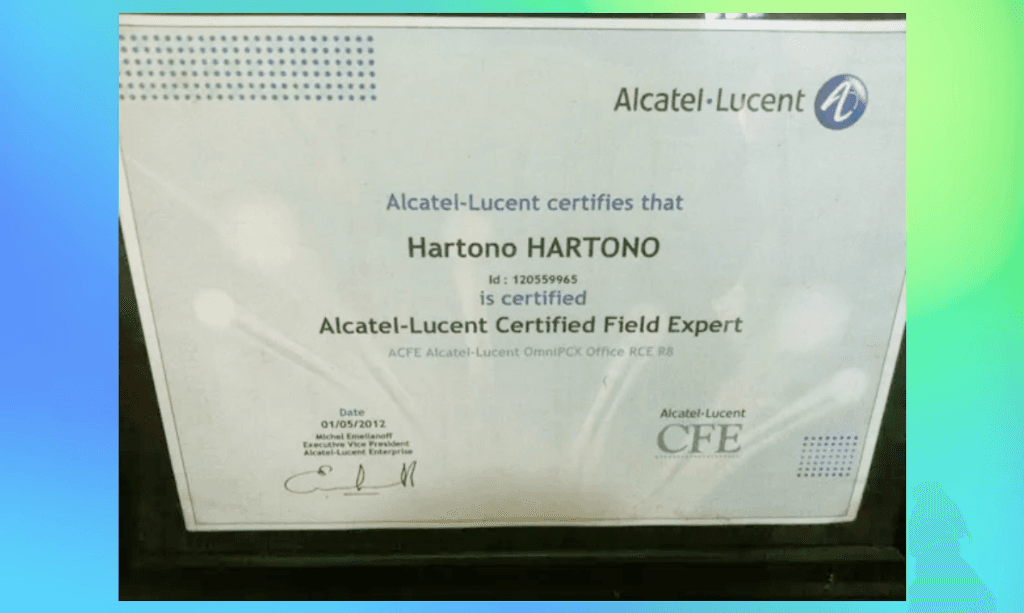 Sertifikat 3 — Hartono PT. ALLTECHS SOLUSINDO