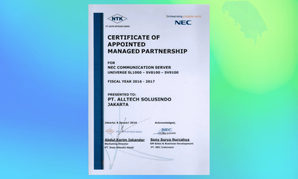 Sertifikat 4 — Hartono PT. ALLTECHS SOLUSINDO